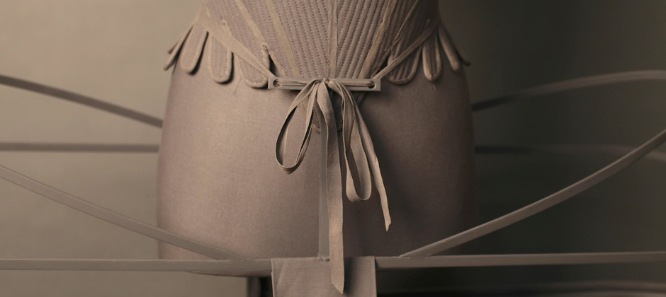 Metal girder textile installation