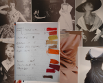 Mood board, allocation silk dupion swatches to Fabergé eggs. © Taylor-Davies-Design